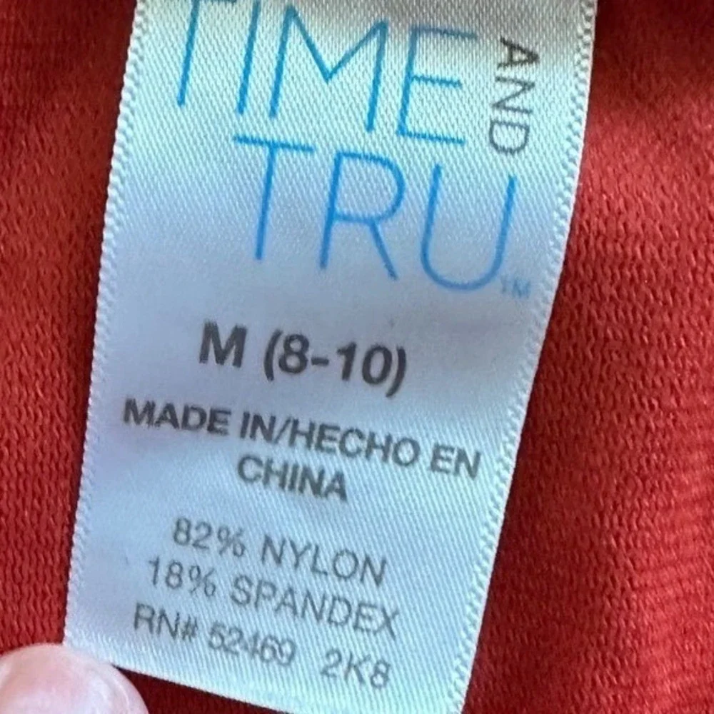 Time and Tru Ribbed Bikini Set Burnt Orange Large Top Medium Bottom 2 Piece Swim